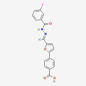 4-{5-[(E)-{2-[(3-iodophenyl)carbonyl]hydrazinylidene}methyl]furan-2-yl}benzoic acid