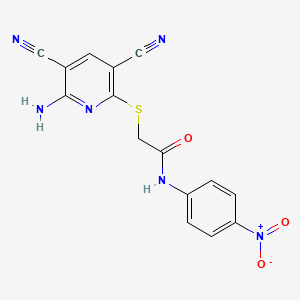 2-[(6-amino-3,5-dicyanopyridin-2-yl)sulfanyl]-N-(4-nitrophenyl)acetamide