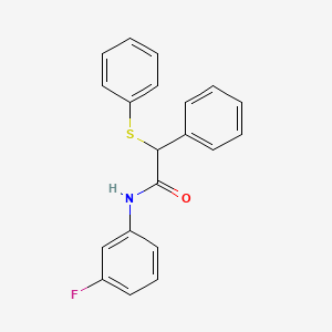 molecular formula C20H16FNOS B10889398 N-(3-fluorophenyl)-2-phenyl-2-(phenylsulfanyl)acetamide 