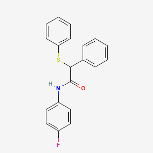 molecular formula C20H16FNOS B10889406 N-(4-fluorophenyl)-2-phenyl-2-(phenylsulfanyl)acetamide 