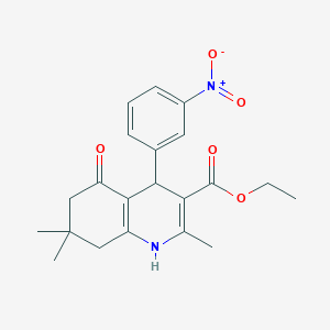 molecular formula C21H24N2O5 B10889435 Ethyl 2,7,7-trimethyl-4-(3-nitrophenyl)-5-oxo-1,4,5,6,7,8-hexahydroquinoline-3-carboxylate 