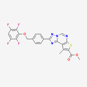 Methyl 9-methyl-2-{4-[(2,3,5,6-tetrafluorophenoxy)methyl]phenyl}thieno[3,2-e][1,2,4]triazolo[1,5-c]pyrimidine-8-carboxylate