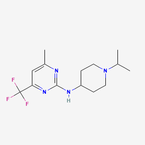 molecular formula C14H21F3N4 B10889468 4-methyl-N-[1-(propan-2-yl)piperidin-4-yl]-6-(trifluoromethyl)pyrimidin-2-amine 