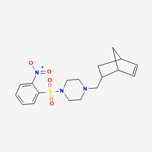 molecular formula C18H23N3O4S B10889470 1-(Bicyclo[2.2.1]hept-5-en-2-ylmethyl)-4-[(2-nitrophenyl)sulfonyl]piperazine 