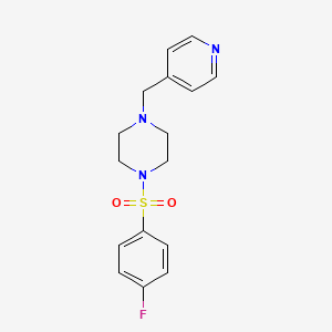 molecular formula C16H18FN3O2S B10889475 1-[(4-Fluorophenyl)sulfonyl]-4-(pyridin-4-ylmethyl)piperazine 