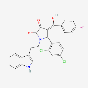 5-(2,4-dichlorophenyl)-4-[(4-fluorophenyl)carbonyl]-3-hydroxy-1-[2-(1H-indol-3-yl)ethyl]-1,5-dihydro-2H-pyrrol-2-one