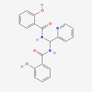 molecular formula C20H17N3O4 B10889518 N,N'-(pyridin-2-ylmethanediyl)bis(2-hydroxybenzamide) 