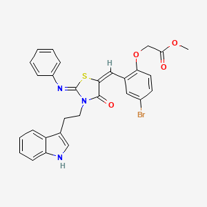 methyl (4-bromo-2-{(E)-[(2Z)-3-[2-(1H-indol-3-yl)ethyl]-4-oxo-2-(phenylimino)-1,3-thiazolidin-5-ylidene]methyl}phenoxy)acetate