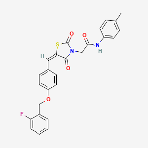 2-[(5E)-5-{4-[(2-fluorobenzyl)oxy]benzylidene}-2,4-dioxo-1,3-thiazolidin-3-yl]-N-(4-methylphenyl)acetamide