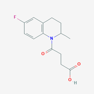 molecular formula C14H16FNO3 B10889564 4-(6-fluoro-2-methyl-3,4-dihydroquinolin-1(2H)-yl)-4-oxobutanoic acid CAS No. 6204-88-2