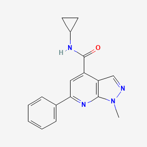 molecular formula C17H16N4O B10889583 N-cyclopropyl-1-methyl-6-phenyl-1H-pyrazolo[3,4-b]pyridine-4-carboxamide 