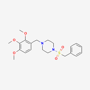 molecular formula C21H28N2O5S B10889586 1-(Benzylsulfonyl)-4-(2,3,4-trimethoxybenzyl)piperazine 