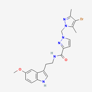 1-[(4-bromo-3,5-dimethyl-1H-pyrazol-1-yl)methyl]-N-[2-(5-methoxy-1H-indol-3-yl)ethyl]-1H-pyrazole-3-carboxamide