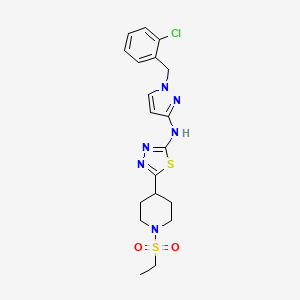 N-[1-(2-chlorobenzyl)-1H-pyrazol-3-yl]-5-[1-(ethylsulfonyl)piperidin-4-yl]-1,3,4-thiadiazol-2-amine