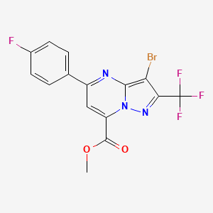 Methyl 3-bromo-5-(4-fluorophenyl)-2-(trifluoromethyl)pyrazolo[1,5-a]pyrimidine-7-carboxylate