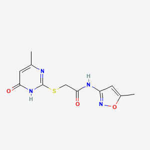 2-[(4-hydroxy-6-methylpyrimidin-2-yl)sulfanyl]-N-(5-methyl-1,2-oxazol-3-yl)acetamide