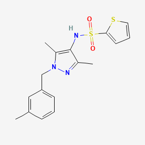 molecular formula C17H19N3O2S2 B10889644 N-[3,5-dimethyl-1-(3-methylbenzyl)-1H-pyrazol-4-yl]thiophene-2-sulfonamide 