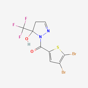 (4,5-dibromothiophen-2-yl)[5-hydroxy-5-(trifluoromethyl)-4,5-dihydro-1H-pyrazol-1-yl]methanone