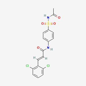 (2E)-N-[4-(acetylsulfamoyl)phenyl]-3-(2,6-dichlorophenyl)prop-2-enamide