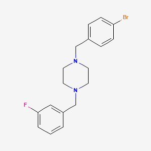 1-[(4-Bromophenyl)methyl]-4-[(3-fluorophenyl)methyl]piperazine