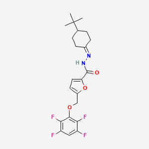 molecular formula C22H24F4N2O3 B10889726 N'-(4-tert-butylcyclohexylidene)-5-[(2,3,5,6-tetrafluorophenoxy)methyl]furan-2-carbohydrazide 