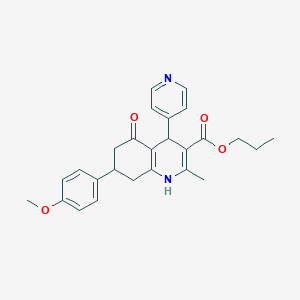 molecular formula C26H28N2O4 B10889758 Propyl 7-(4-methoxyphenyl)-2-methyl-5-oxo-4-(4-pyridyl)-1,4,5,6,7,8-hexahydro-3-quinolinecarboxylate 