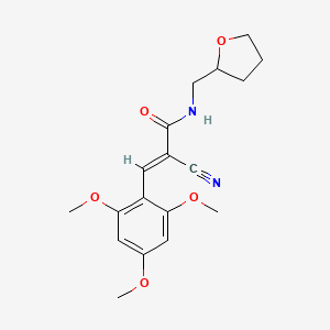 molecular formula C18H22N2O5 B10889792 (2E)-2-cyano-N-(tetrahydrofuran-2-ylmethyl)-3-(2,4,6-trimethoxyphenyl)prop-2-enamide 