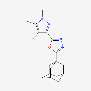 2-(1-Adamantyl)-5-(4-chloro-1,5-dimethyl-1H-pyrazol-3-YL)-1,3,4-oxadiazole