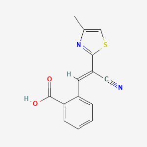 2-[(E)-2-cyano-2-(4-methyl-1,3-thiazol-2-yl)ethenyl]benzoic acid