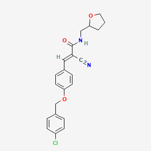 (2E)-3-{4-[(4-chlorobenzyl)oxy]phenyl}-2-cyano-N-(tetrahydrofuran-2-ylmethyl)prop-2-enamide