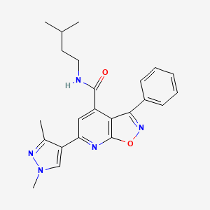 molecular formula C23H25N5O2 B10889853 6-(1,3-dimethyl-1H-pyrazol-4-yl)-N-(3-methylbutyl)-3-phenyl[1,2]oxazolo[5,4-b]pyridine-4-carboxamide 