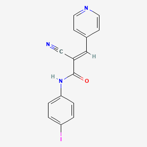 molecular formula C15H10IN3O B10889862 (2E)-2-cyano-N-(4-iodophenyl)-3-(pyridin-4-yl)prop-2-enamide 