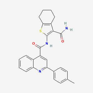 molecular formula C26H23N3O2S B10889874 N-(3-carbamoyl-4,5,6,7-tetrahydro-1-benzothiophen-2-yl)-2-(4-methylphenyl)quinoline-4-carboxamide 