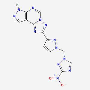 2-{1-[(3-nitro-1H-1,2,4-triazol-1-yl)methyl]-1H-pyrazol-3-yl}-7H-pyrazolo[4,3-e][1,2,4]triazolo[1,5-c]pyrimidine