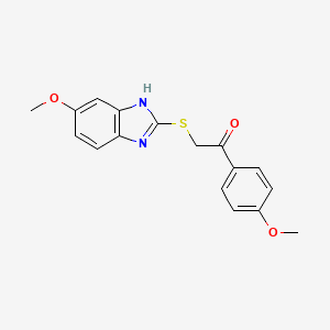 molecular formula C17H16N2O3S B10889894 2-[(5-methoxy-1H-benzimidazol-2-yl)thio]-1-(4-methoxyphenyl)ethanone 