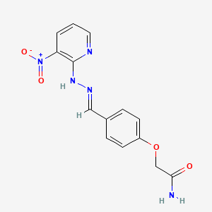 molecular formula C14H13N5O4 B10889898 2-(4-{(E)-[2-(3-nitropyridin-2-yl)hydrazinylidene]methyl}phenoxy)acetamide 