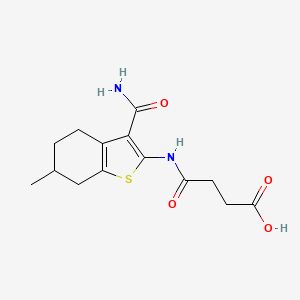 4-[(3-Carbamoyl-6-methyl-4,5,6,7-tetrahydro-1-benzothiophen-2-yl)amino]-4-oxobutanoic acid