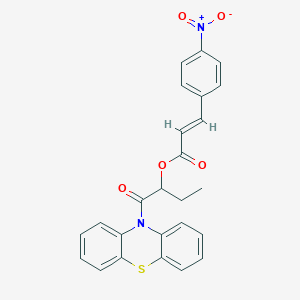 molecular formula C25H20N2O5S B10889936 1-oxo-1-(10H-phenothiazin-10-yl)butan-2-yl (2E)-3-(4-nitrophenyl)prop-2-enoate 