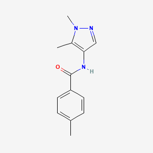 molecular formula C13H15N3O B10889941 N-(1,5-dimethyl-1H-pyrazol-4-yl)-4-methylbenzamide 