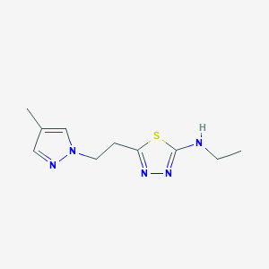 N-ethyl-5-[2-(4-methyl-1H-pyrazol-1-yl)ethyl]-1,3,4-thiadiazol-2-amine