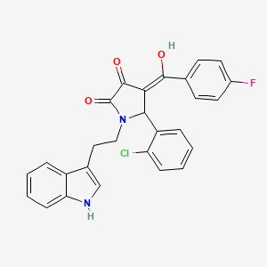 5-(2-chlorophenyl)-4-[(4-fluorophenyl)carbonyl]-3-hydroxy-1-[2-(1H-indol-3-yl)ethyl]-1,5-dihydro-2H-pyrrol-2-one