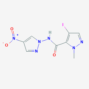 4-iodo-1-methyl-N-(4-nitro-1H-pyrazol-1-yl)-1H-pyrazole-5-carboxamide