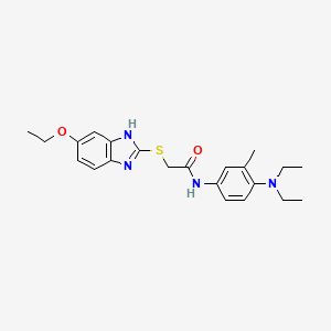 molecular formula C22H28N4O2S B10890019 N-[4-(diethylamino)-3-methylphenyl]-2-[(5-ethoxy-1H-benzimidazol-2-yl)sulfanyl]acetamide 