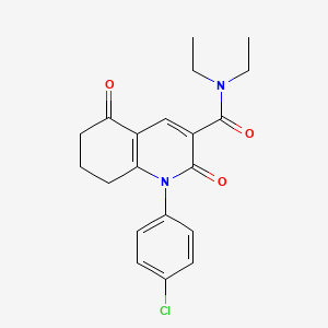 molecular formula C20H21ClN2O3 B10890065 1-(4-chlorophenyl)-N,N-diethyl-2,5-dioxo-1,2,5,6,7,8-hexahydroquinoline-3-carboxamide 