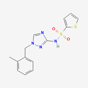 molecular formula C14H14N4O2S2 B10890076 N-[1-(2-methylbenzyl)-1H-1,2,4-triazol-3-yl]thiophene-2-sulfonamide 