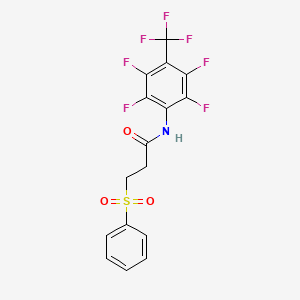 3-(phenylsulfonyl)-N-[2,3,5,6-tetrafluoro-4-(trifluoromethyl)phenyl]propanamide