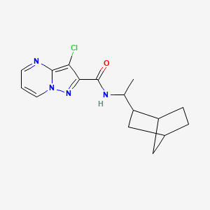 molecular formula C16H19ClN4O B10890112 N-[1-(bicyclo[2.2.1]hept-2-yl)ethyl]-3-chloropyrazolo[1,5-a]pyrimidine-2-carboxamide 