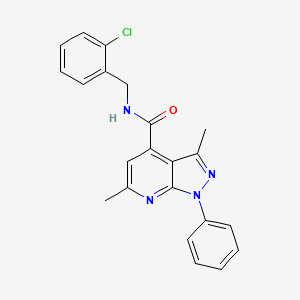 molecular formula C22H19ClN4O B10890167 N-(2-chlorobenzyl)-3,6-dimethyl-1-phenyl-1H-pyrazolo[3,4-b]pyridine-4-carboxamide 