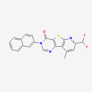 11-(difluoromethyl)-13-methyl-5-naphthalen-2-yl-8-thia-3,5,10-triazatricyclo[7.4.0.02,7]trideca-1(9),2(7),3,10,12-pentaen-6-one