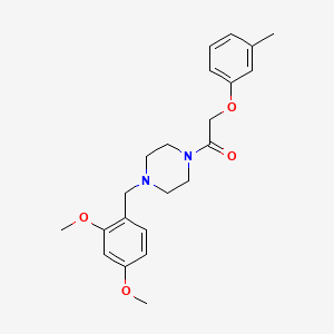 molecular formula C22H28N2O4 B10890275 1-[4-(2,4-Dimethoxybenzyl)piperazin-1-yl]-2-(3-methylphenoxy)ethanone 